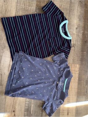 Crewcuts/Carter's Navy Striped Pocket Tee & Anchor Polo Set - Navy